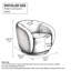 Fauteuil demi-tonneau pivotant avec siège large rembourré 360 ° Boucle-371597606-371597604