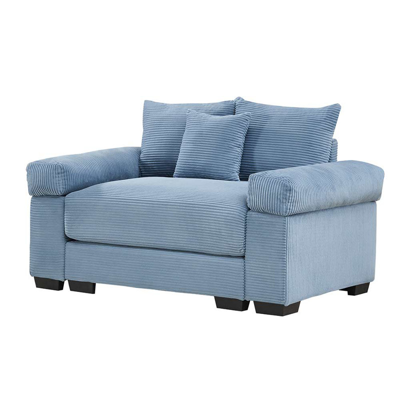 Fauteuil très large et épais avec accoudoirs, Bleu