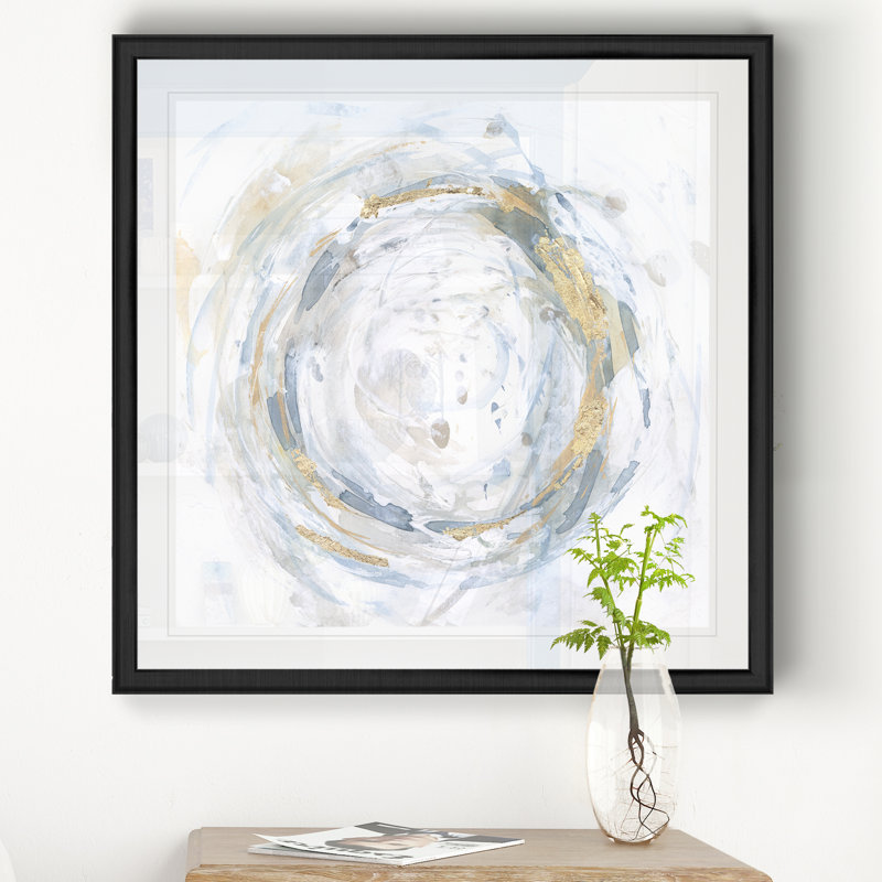 Halcyon Whirl II - Tableau encadré sous verre acrylique, grand format, idéal pour le salon, H 17,5 po x l 17,5 po x P 1,5 po