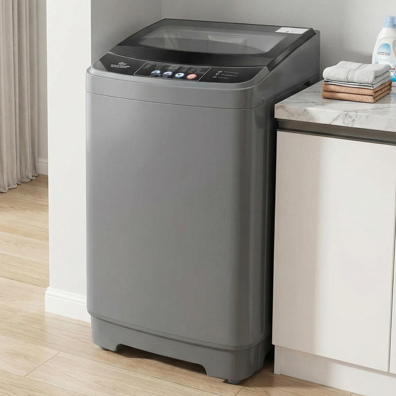 Compact 2-In-1 Portable Washing Machine With Spin Dryer - 20 Lbs Capacity With Smart Control Panel, Dark Gray