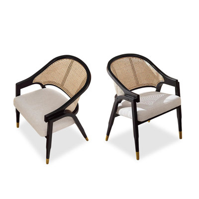 Black Solid back side Chair(Set of 2)