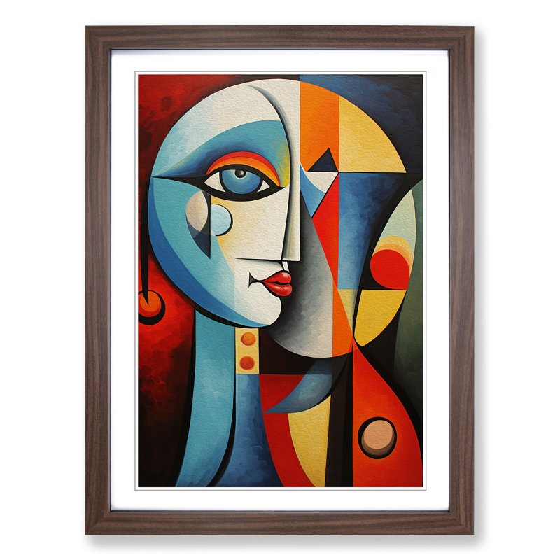 Pablo Picasso No.3 - Single Picture Frame Print on Wood, Walnut Framed, 46cm H x 34cm W x 2cm D