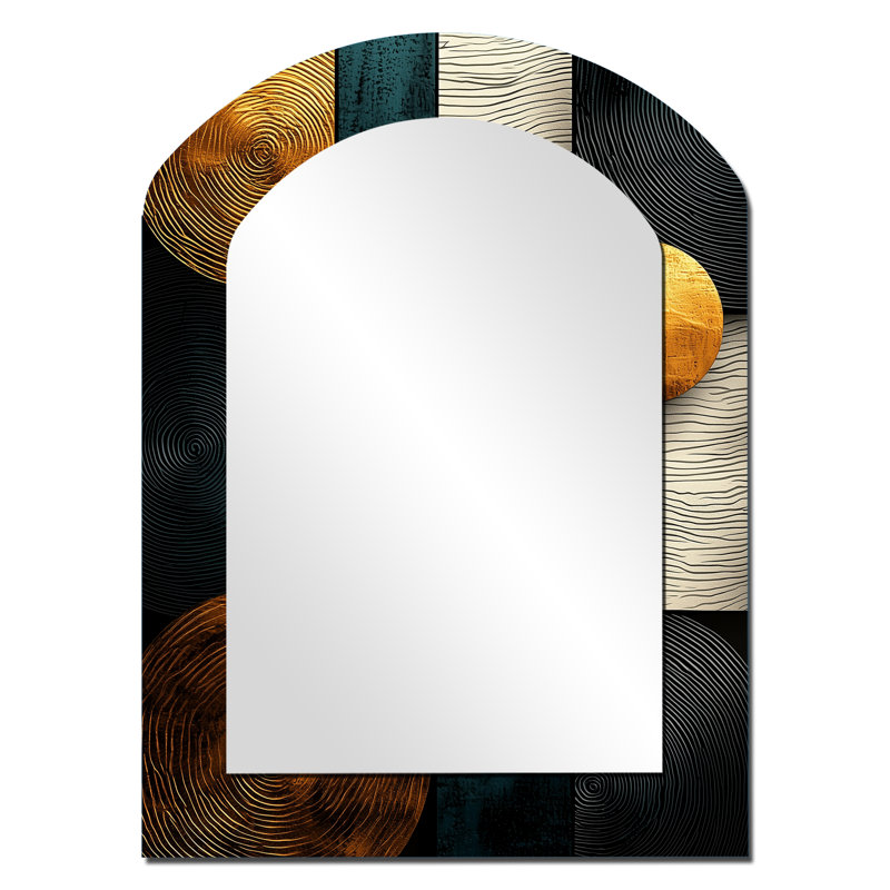 «Geomet Art Decor Essential Forms II - Modern Arch Large Mirror», art mural en métal imprimé asymétrique moderne