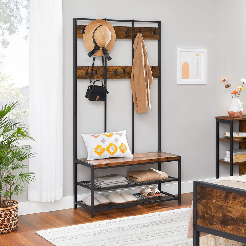 Alper Hall Tree 100cm Wide with Bench and Shoe Storage