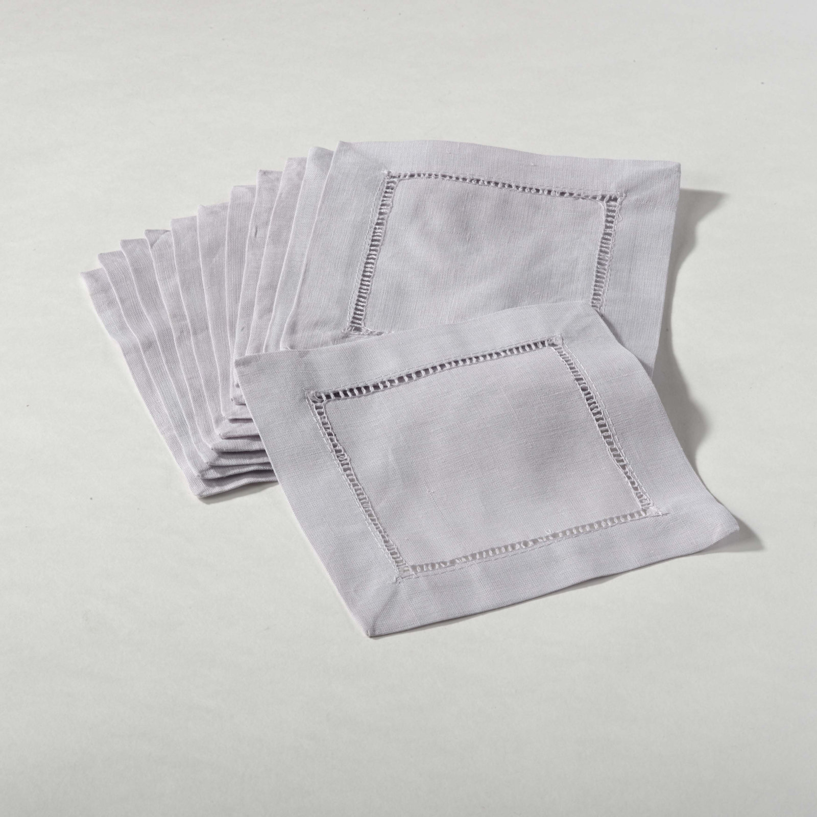 Gelder Reversible Cocktail Linen Napkin, Gray