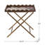 Table-plateau 23,5 po x 15,5 po x 24 po en MDF brun avec motif de cygne blanc et base en fer
