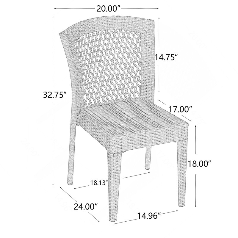 Chaise longue Farley empilable, ensemble de 2, brun clair, Marron clair