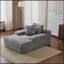 Méridienne surdimensionnée surdimensionnée Cozy Cloud, canapé-lit rembourré en velours côtelé moelleux avec 3 coussins décoratifs et accoudoirs larges pour le salon, sans assemblage requis, gris-245744775