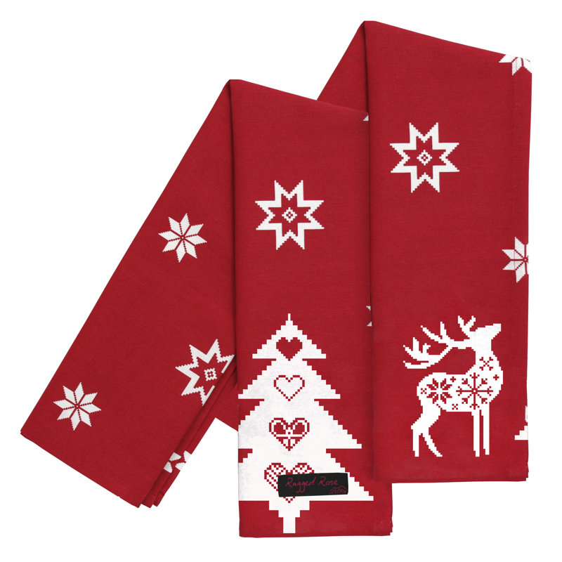 Cotton Tea Towel Kitchen Towel, Red