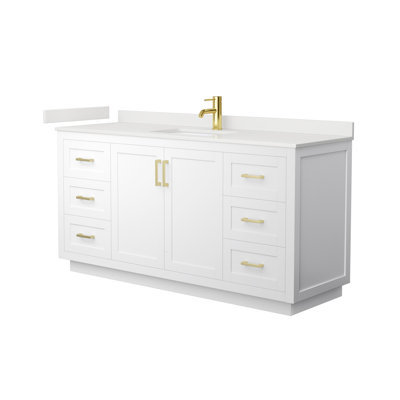 Miranda 66" Freestanding Single Bathroom Vanity with Quartz Top