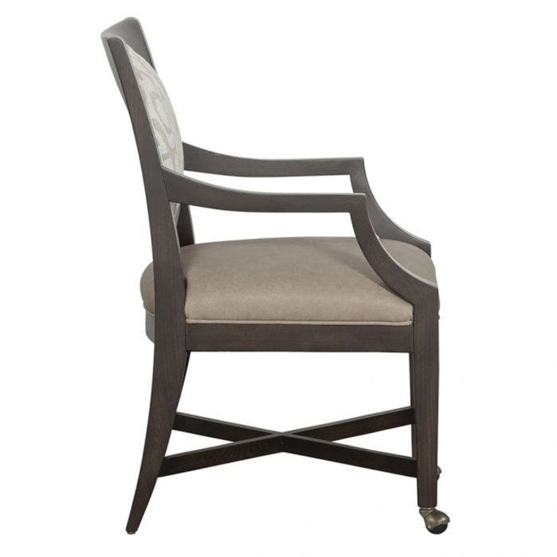 Chaise avec accoudoirs Rocco, Amande chamois, 100 % polyester saule 9953