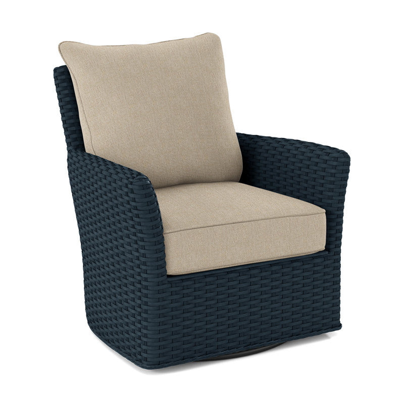 Lanai Upholstered Swivel Armchair, Oatmeal Crypton Performance; 0822-74, Ocean