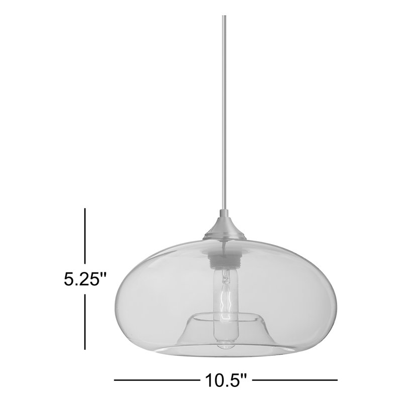 1 - Light Satin Nickel Single Pendant, Brushed Bronze, Clear
