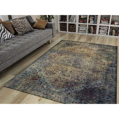 Elegant Hall Carpet (2.5 x 7.5 ft), 100% Polyester, 1.1 lbs/sq ft | 4 mm Pile Height, Recycled Poly Cotton Underside | Machine Washable, Eco-Friendly | Perfect for Entryways, Living Rooms & Hallways
