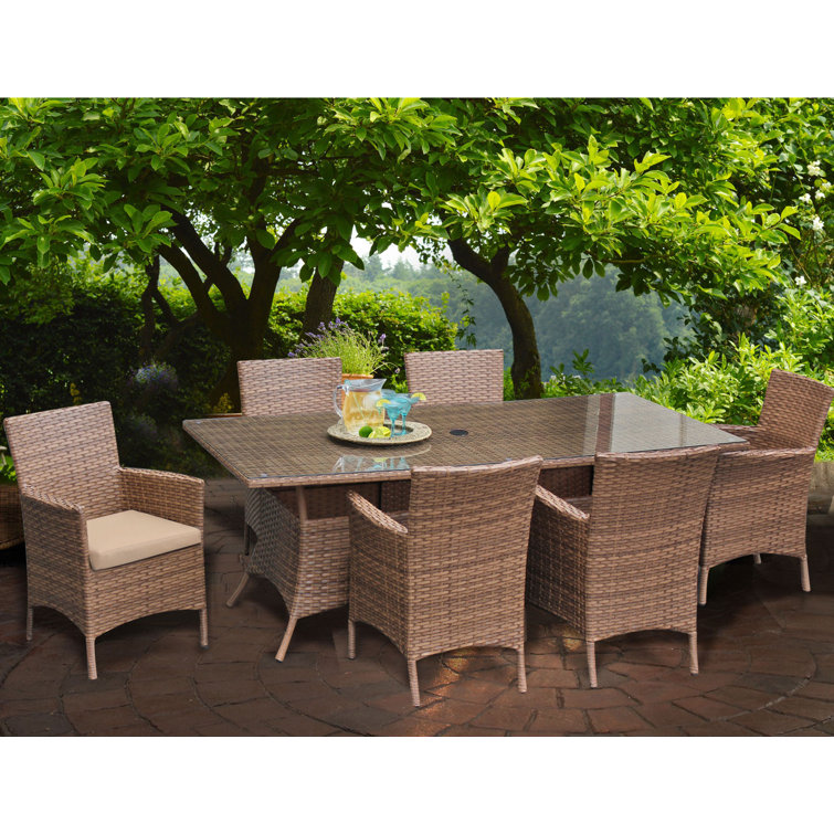 High-Density Polyethylene (HDPE) Wicker Premium All-Weather Wicker Dining Armchair with Cushion