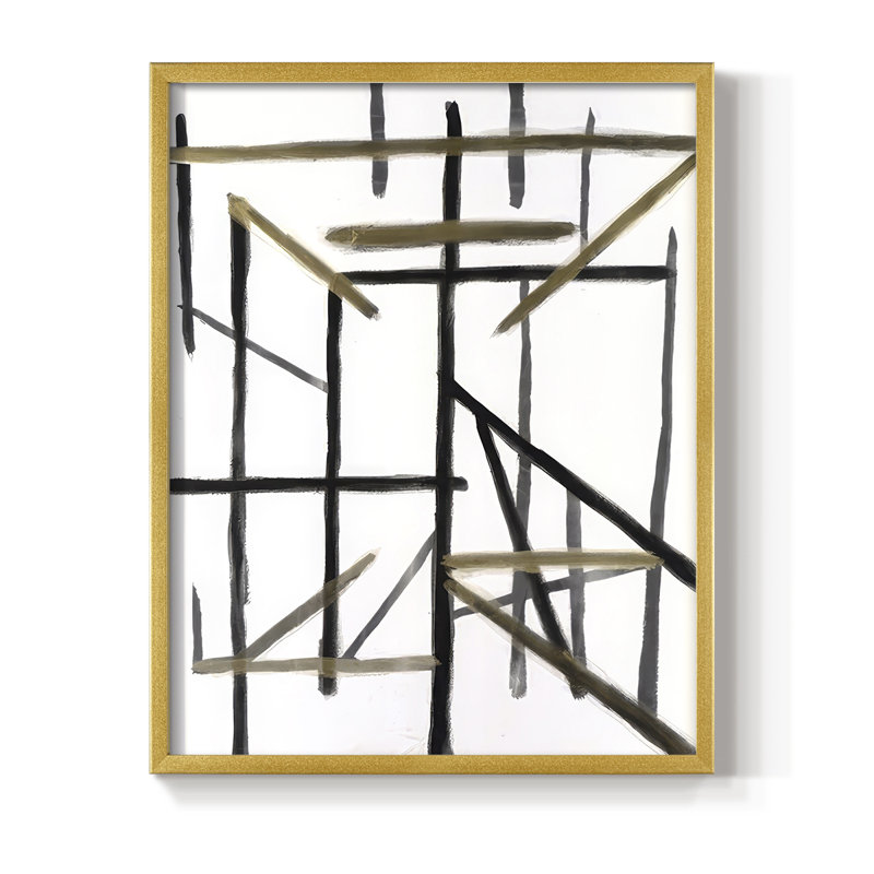 Edifice II Framed Print - Solid Wood, 21" H x 17" W, Gold Framed
