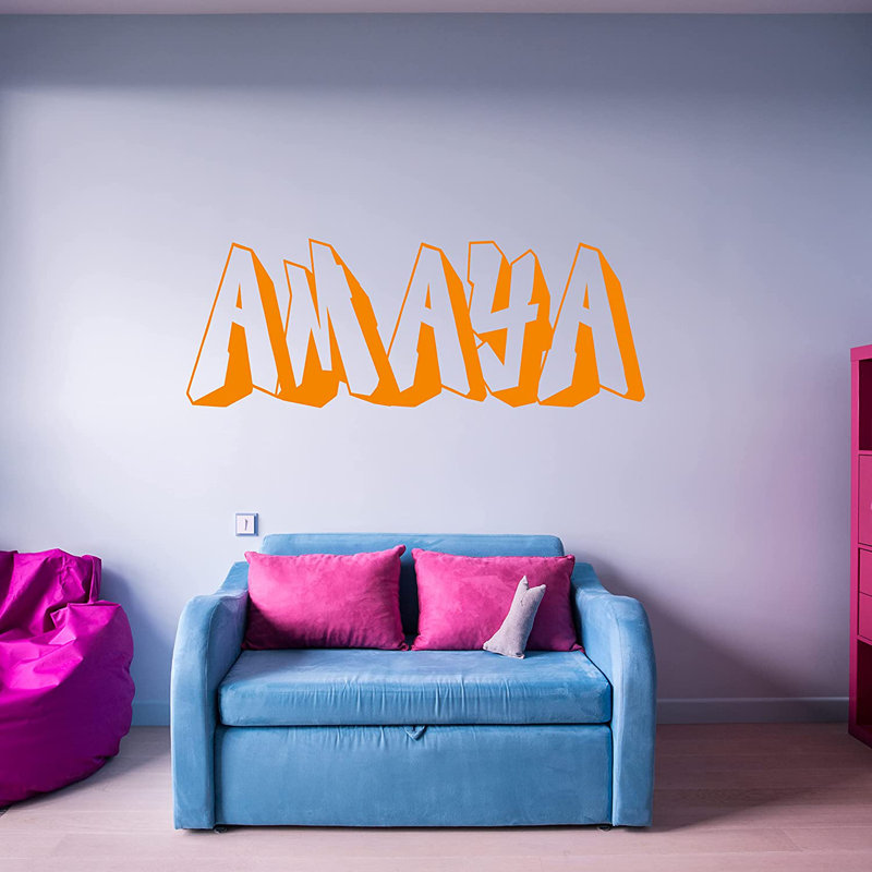 Adhésif décoratif graffiti, Orange, H 8 po x l 36 po, Oui