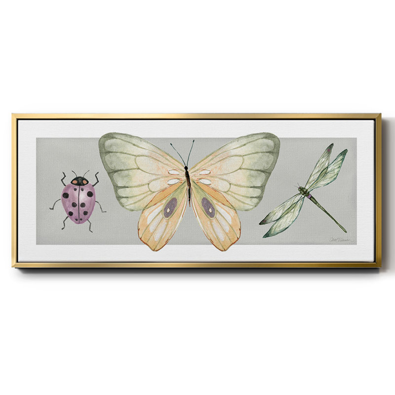 «Pretty Insectes I», toile encadrée, H 20 po x l 50 po