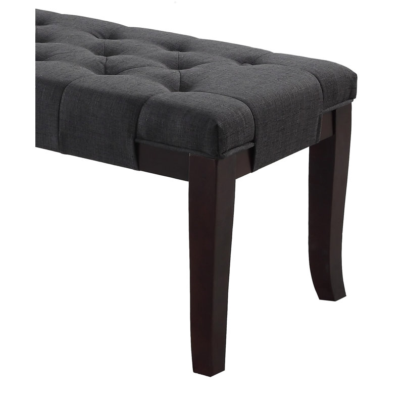 Karven Solid Wood Dining Bench, Dark Gray