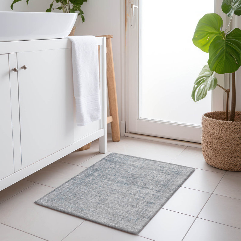 Tapis argenté intérieur / extérieur lavable à la machine Claudian ACN1645, Rectangle 1 pi 8 po x 2 pi 6 po