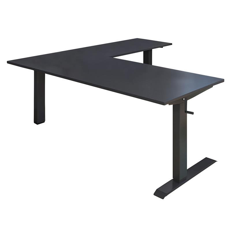 Bureau pour travailler debout en L Harksdale, Noir