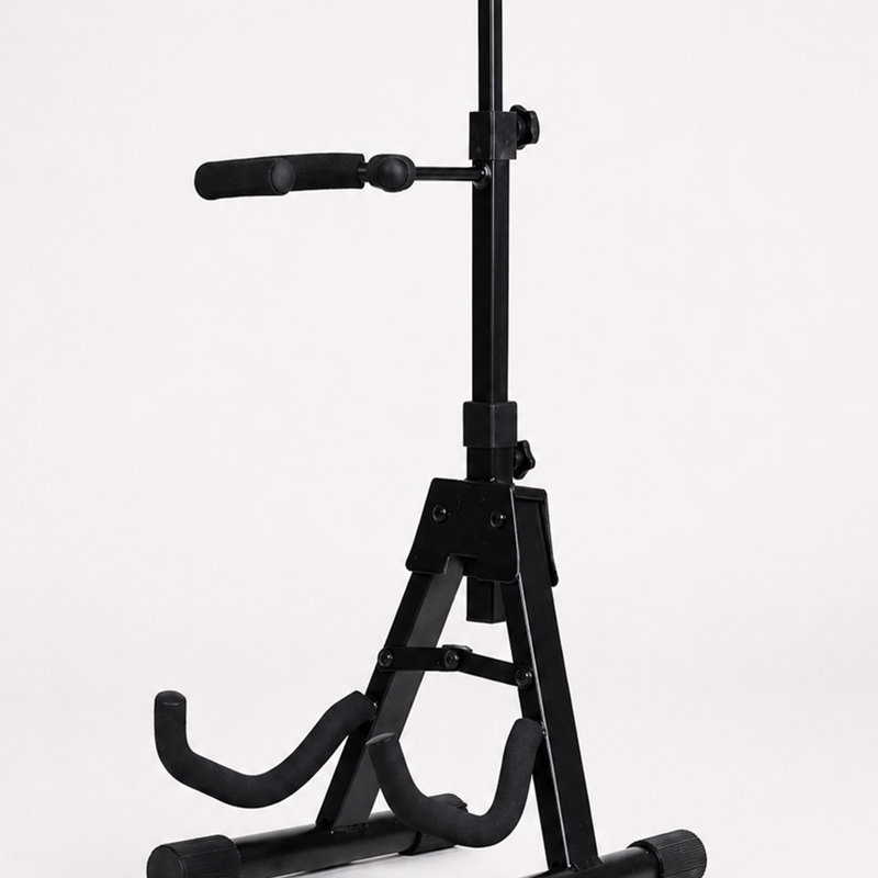Support réglable pour violon et alto, support pour instruments pliable en acier avec étrier rembourré et support à arc