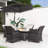 4-Person Wicker Patio Dining Set With Rectangular Table, Cushions Included