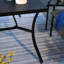 Rectangular Metal Outdoor Dining Table With Umbrella Hole , 152cm cm W 89cm cm D