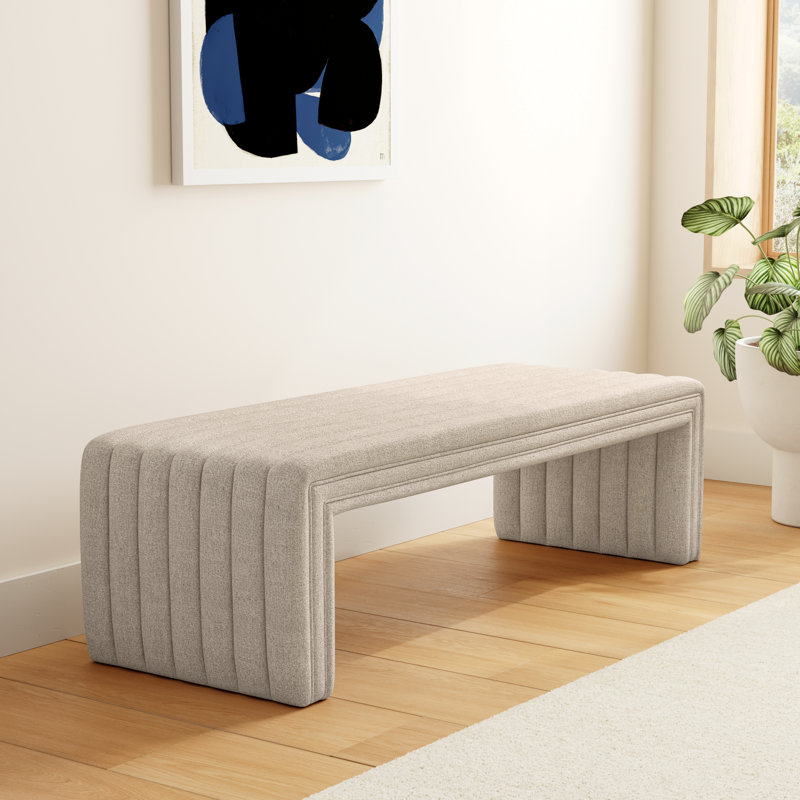 Brandt 61" Upholstered Bench, Orly Natural