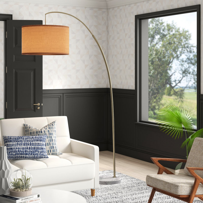 Lampe sur pied arquée 86 po Keiyona, Beige