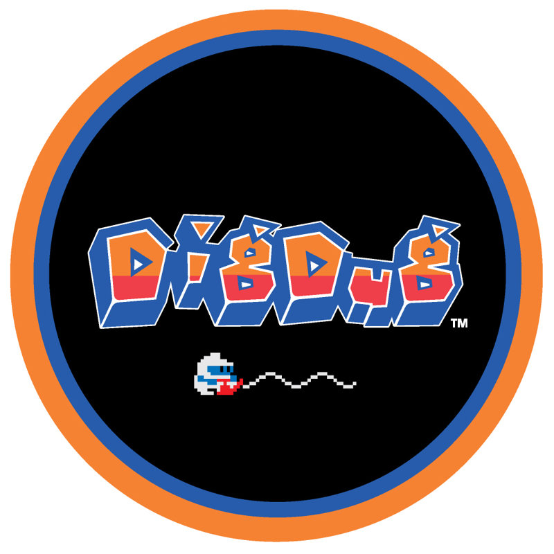 Dig Dug Adjustable Height Chrome Arcade Stool