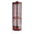 Adjustable Shelves In Cherry Look Lighted Corner Storage Cabinet Glass Curio With Lighting, Color, Storage, Intricate Carvings-80832013