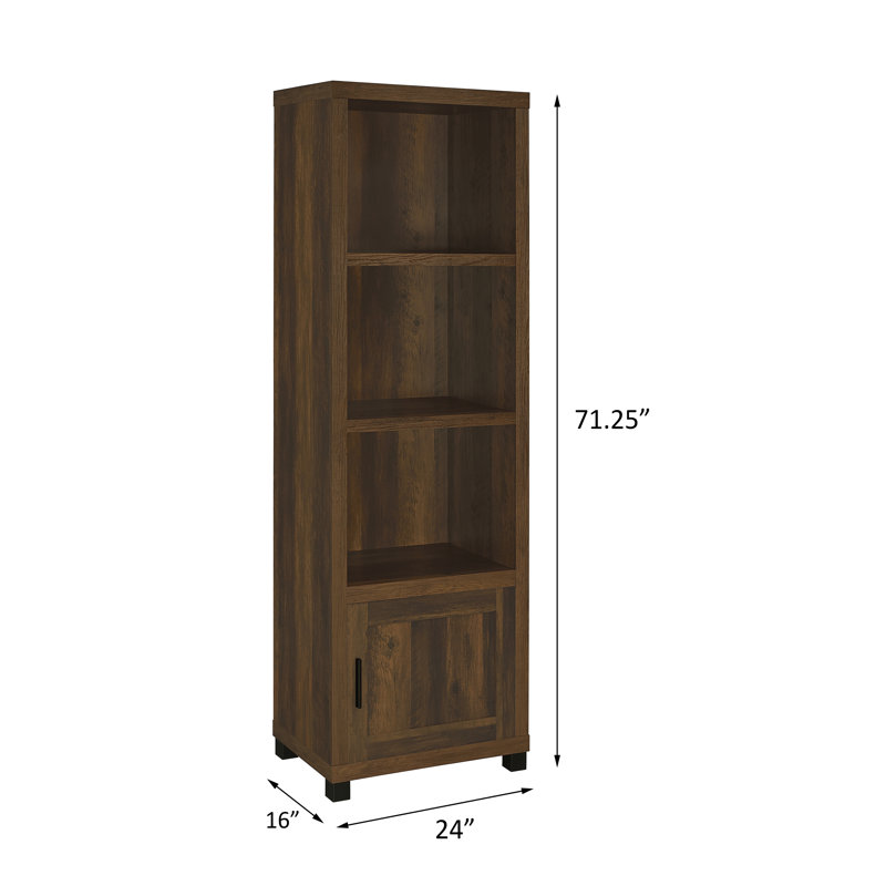 Keron Storage Bookcase, Dark Pine