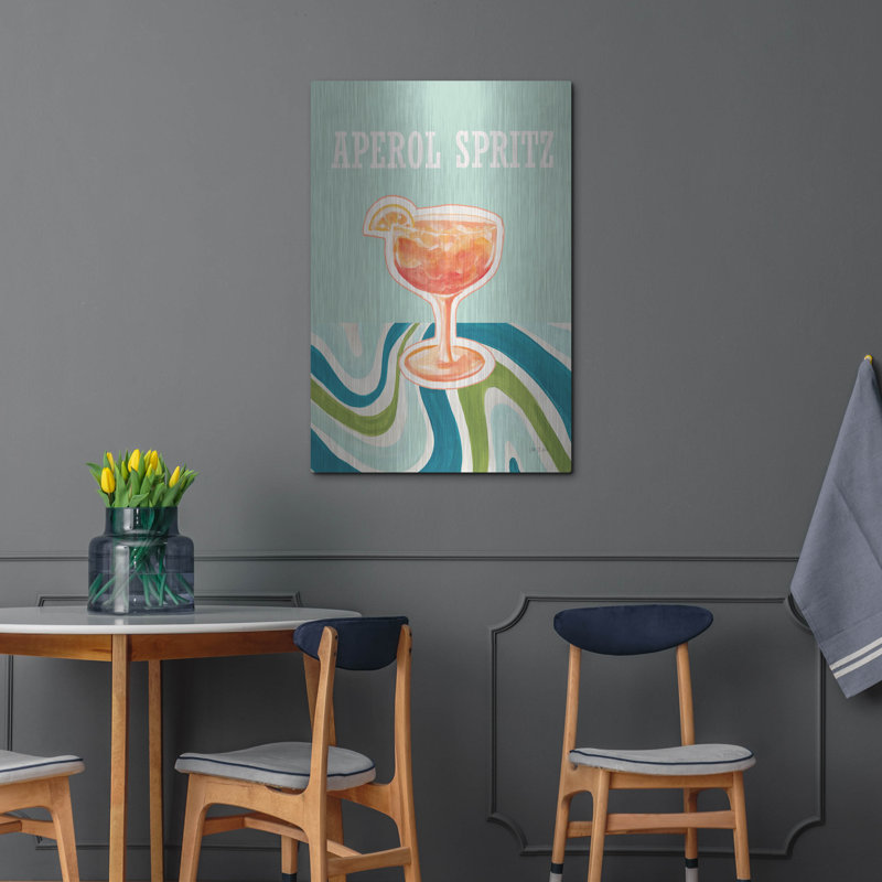 Art mural en métal Aperol, H 36 po x l 24 po