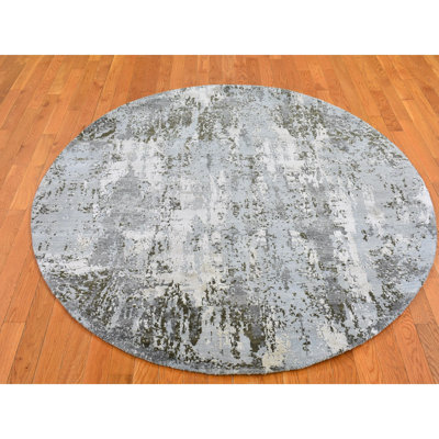 One-of-a-Kind Rectangle 6'1" X 6'1" New Age Area Rug in Blue