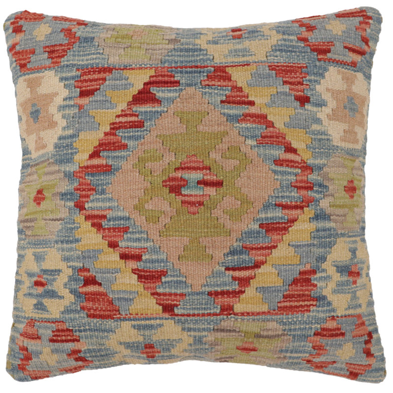 Coussin Kilim Boho Chic Bell tissé à la main 19 po x 19 po