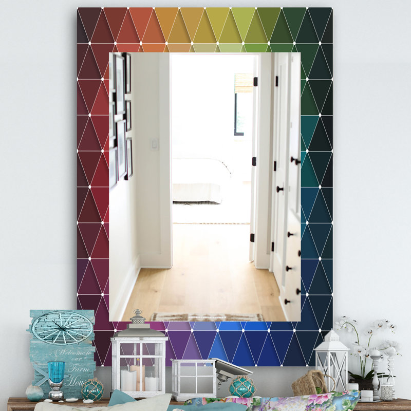 Glass Frame Mirror, 24" H x 32" W