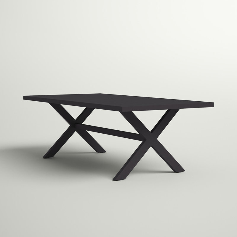Adasha Rectangular Metal Outdoor Dining Table