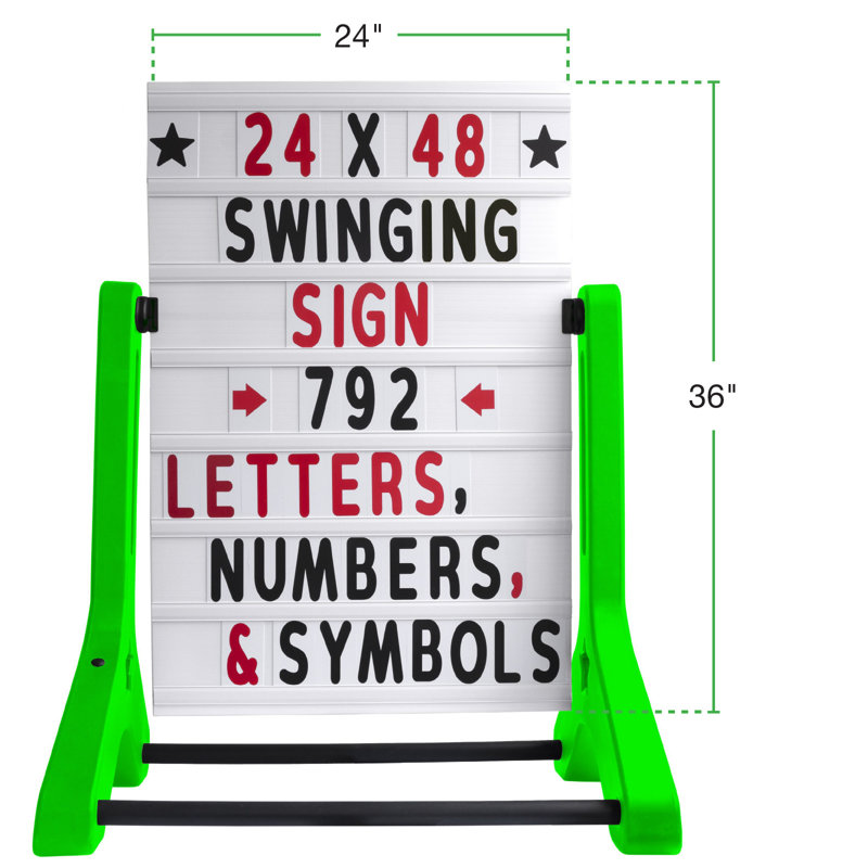 Excello Global Products Plastic Freestanding Plastic Letter Board