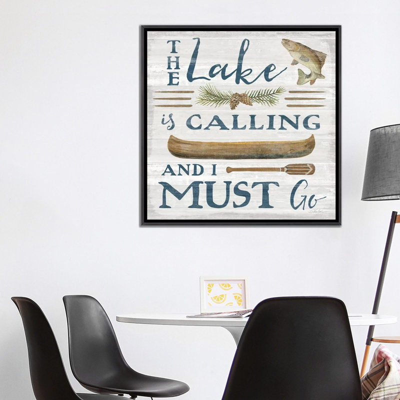 «Lakeside Retreat VIII» par Silvia Vassileva - reproduction d'art, Pas de tapis, Toile avec cadre noir patiné