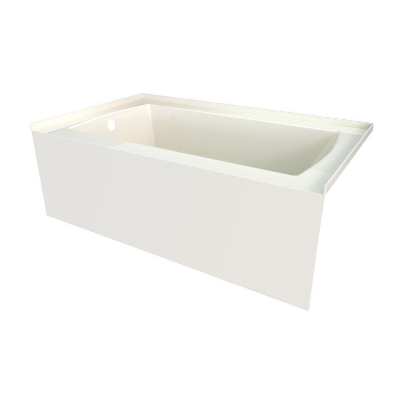60'' x 34'' Soaking Acrylic Bathtub, Left, Biscuit
