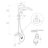 Lefton Complete Shower Set with Temperature Display in Fahrenheit and Dual Shower Head, SST2206-112618502