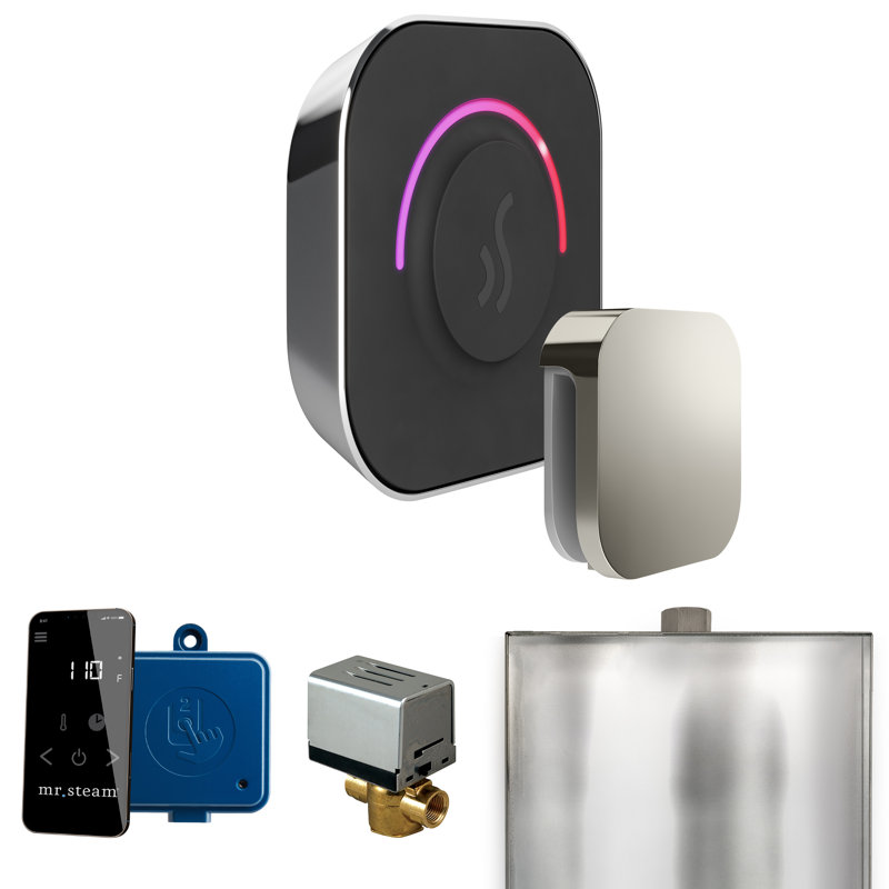 ButlerTouch Steam Shower Control Package with TempoTouch Control and Steamhead, Polished Chrome