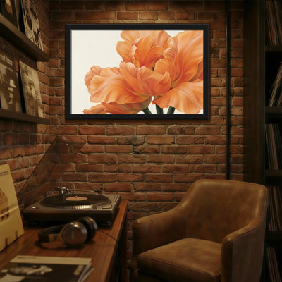 Plants & Flowers Orange Tulip Floral Canvas Art Print