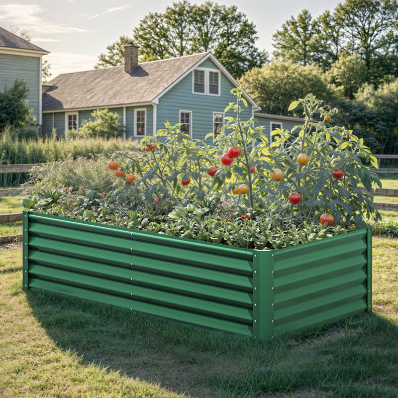 Millerville Raised Garden Bed-6x3x1.5 FT, Green, 18" H x 72" W x 36" D
