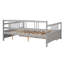 Lit de jour en bois avec deux tiroirs, structure en pin robuste et conception multifonctionnelle pour les petits espaces-2015448357-2015448358