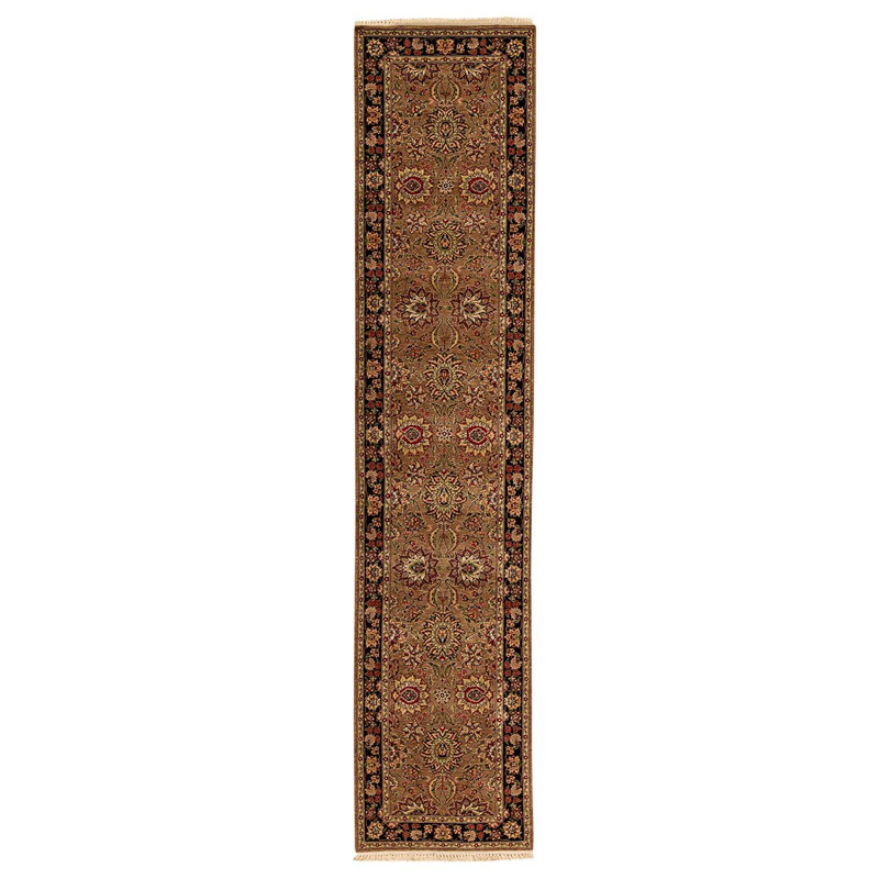 Wool Oriental Area Rug in Brown/Red/Black