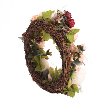 Pink peony wreath