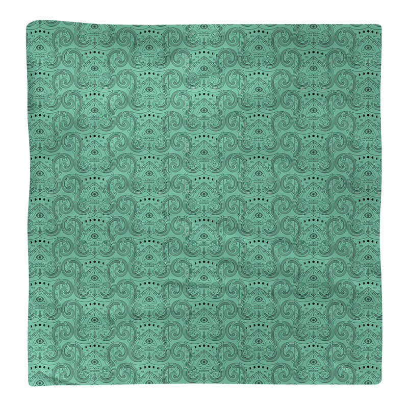 Serviette de coton à motif troisième œil, Vert jade, H 0,1 po x l 22 po x P 22 po, Sergé de polyester