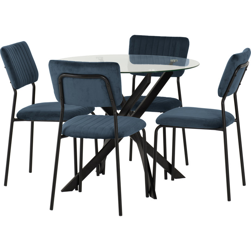 Yelena 4 - Person Dining Set, Blue